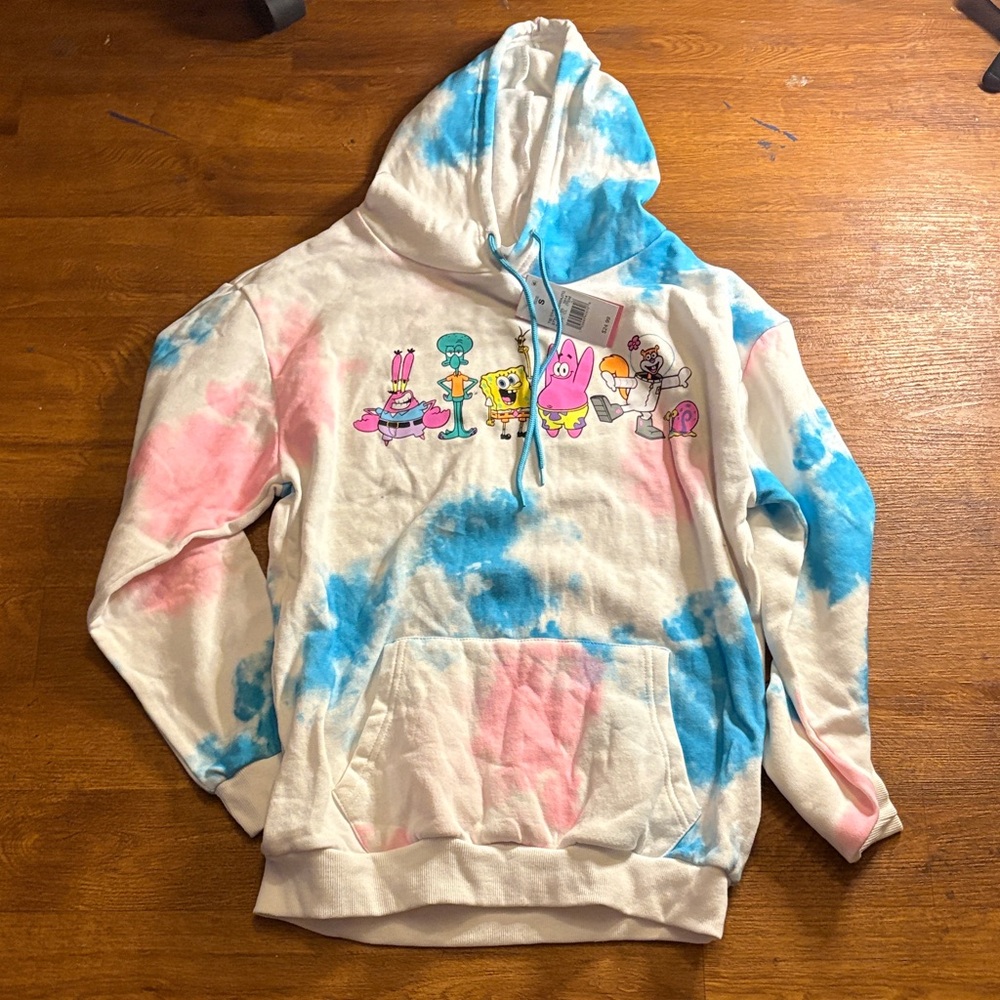 SpongeBob Character Tie-Dye Hoodie NWT